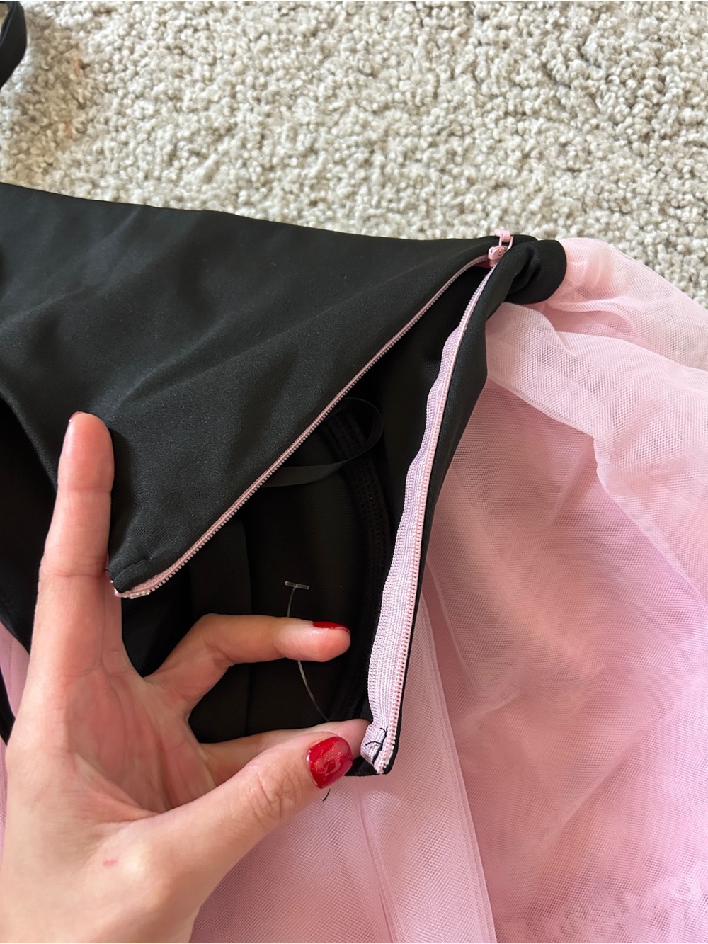 SHEIN Black Bodice Pink Tulle Mini Dress - Picture 5 of 6